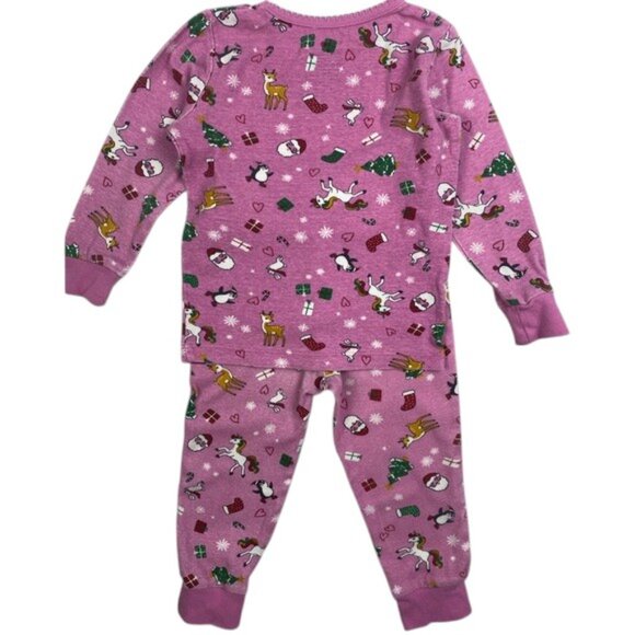 George 2 Piece Pink Holiday-Themed Pajamas size 2T - Picture 6 of 10